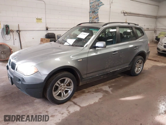 2005 BMW X3 3.0i with VIN WBXPA93435WD07526, listed as a IAAI auction lot 41776613 with 178,269 mi miles. Bid and sale history available at carsss.com. Image 2.