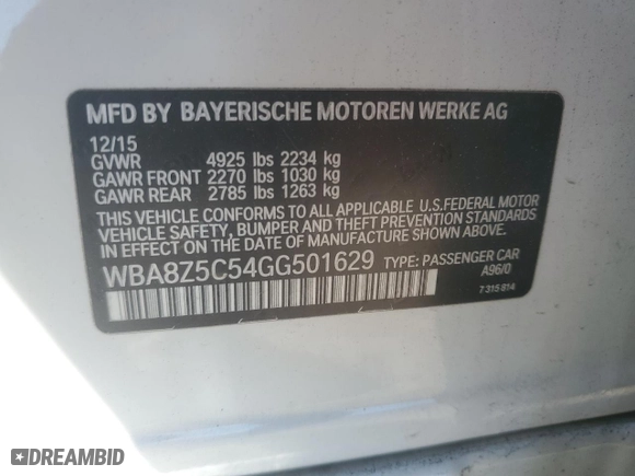 2016 BMW 3 Series Gran Turismo 328i xDrive with VIN WBA8Z5C54GG501629, listed as a Copart auction lot 48532945 with 158,617 mi miles and Salvage Title. Bid and sale history available at carsss.com. Image 12.