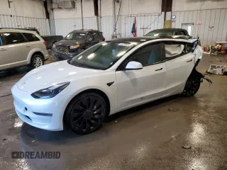 2022 Tesla Model 3 Performance with VIN 5YJ3E1EC8NF200530, listed as a Copart auction lot 43278455 with 50,682 mi miles and Non Repairable. Bid and sale history available at carsss.com. Image 1.