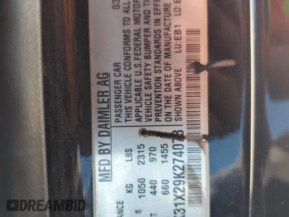 2009 Smart fortwo Passion z VIN WMEEK31X29K274073, wystawiony jako Copart lot #66758044 z przebiegiem 128 564 mil mil oraz Szkoda całkowita • Salvage title. Historia ofert i sprzedaży dostępna na DreamBid. Obrazek 12.
