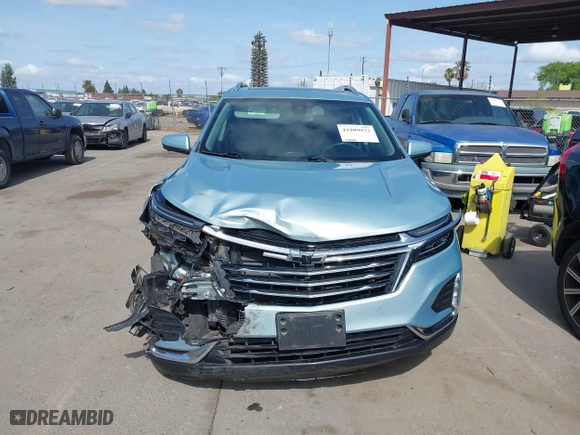 2022 Chevrolet Equinox Premier with VIN 2GNAXNEV2N6144009, listed as a IAAI auction lot 41909932 with 34,829 mi miles. Bid and sale history available at carsss.com. Image 13.