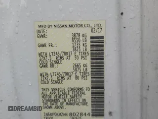 2017 Nissan NV Cargo S z VIN 1N6BF0KM2HN802844, wystawiony jako Copart lot #64149684 z przebiegiem 193 228 mil mil oraz Szkoda całkowita • Salvage title. Historia ofert i sprzedaży dostępna na DreamBid. Obrazek 13.