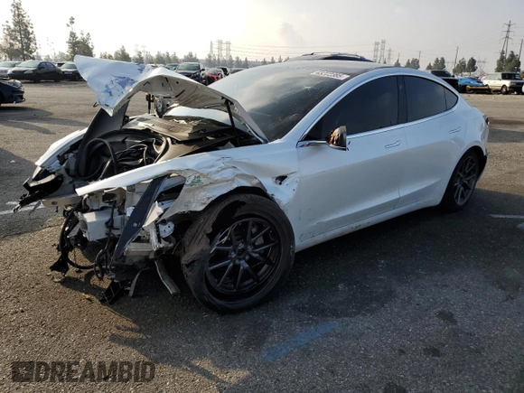 2020 Tesla Model 3 Long Range with VIN 5YJ3E1EB7LF735448, listed as a Copart auction lot 43222385 with 0 mi miles and Salvage Title. Bid and sale history available at carsss.com. Image 1.