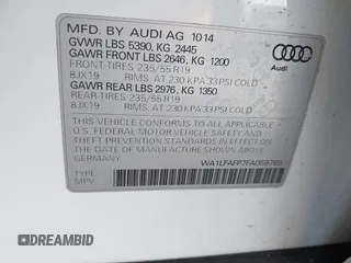 2015 Audi Q5 Premium Plus z VIN WA1LFAFP7FA059789, wystawiony jako IAAI lot #42574522 z przebiegiem 99 638 mil mil oraz . Historia ofert i sprzedaży dostępna na DreamBid. Obrazek 9.