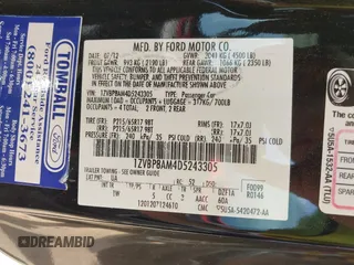 2013 Ford Mustang V6 with VIN 1ZVBP8AM4D5243305, listed as a IAAI auction lot 42162203 with 141,196 mi miles and . Bid and sale history available at DreamBid. Image 9.