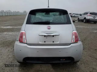 2014 FIAT 500e with VIN 3C3CFFGE0ET266858, listed as a Copart auction lot 43244475 with 33,580 mi miles and Salvage Title. Bid and sale history available at carsss.com. Image 6.