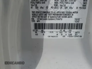 2011 Ford Escape Limited z VIN 1FMCU0EG2BKC70972, wystawiony jako Copart lot #58981605 z przebiegiem 120 117 mil mil oraz Szkoda całkowita • Salvage title. Historia ofert i sprzedaży dostępna na DreamBid. Obrazek 12.