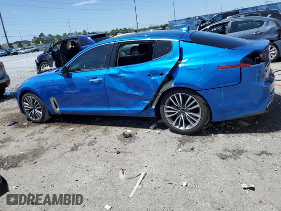 2019 Kia Stinger with VIN KNAE15LA9K6067794, listed as a Copart auction lot 53731455 with 37,817 mi miles and Non Repairable. Bid and sale history available at DreamBid. Image 2.