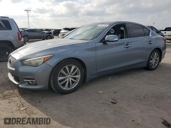2014 Infiniti Q50 Sport with VIN JN1BV7AP1EM680931, listed as a Copart auction lot 44431595 with Not Provided miles and Salvage Title. Bid and sale history available at DreamBid. Image 1.