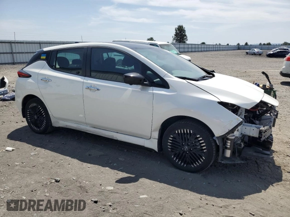 2023 Nissan LEAF SV Plus with VIN 1N4CZ1CV6PC551242, listed as a Copart auction lot 60410285 with 18,414 mi miles and Salvage title. Bid and sale history available at DreamBid. Image 4.