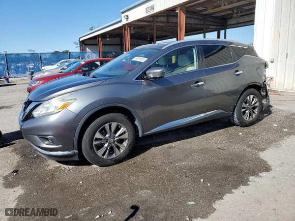 2016 Nissan Murano S with VIN 5N1AZ2MG5GN101170, listed as a Copart auction lot 49391835 with 58,054 mi miles and Salvage Title. Bid and sale history available at carsss.com. Image 1.