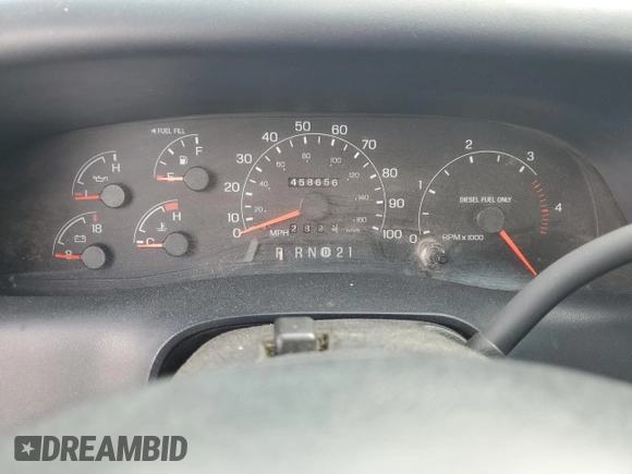 2001 Ford Super Duty F-250 XL with VIN 1FTNX20F61EB23095, listed as a Copart auction lot 74060304 with 458,656 mi miles and Salvage Title. Bid and sale history available at carsss.com. Image 9.
