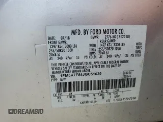 2018 Ford Explorer Limited с VIN 1FM5K7F84JGC51629, выставлен на аукционе Copart как лот 59979275 с пробегом 35 135 миль миль и Списание • Salvage title. История ставок и продаж доступна на DreamBid. Изображение 14.
