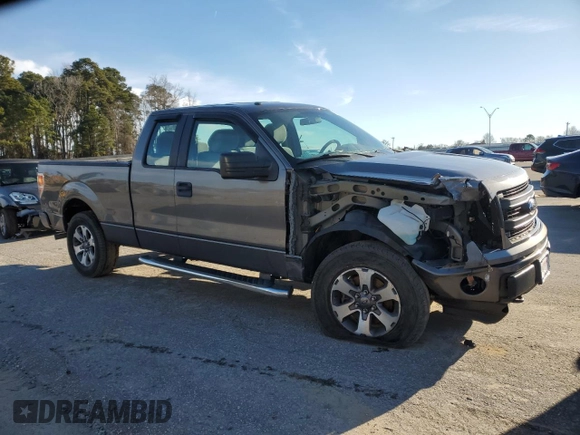 2014 Ford F-150 XL with VIN 1FTEX1EM5EFC03926, listed as a Copart auction lot 45216415 with 145,460 mi miles and Salvage Title. Bid and sale history available at carsss.com. Image 4.