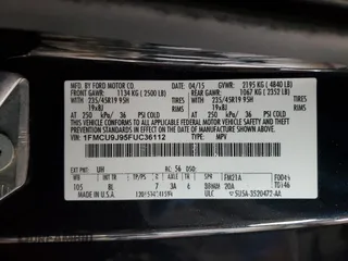 2015 Ford Escape Titanium with VIN 1FMCU9J95FUC36112, listed as a Copart auction lot 61374015 with 111,041 mi miles and Salvage title. Bid and sale history available at DreamBid. Image 13.