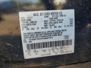2017 Ford Explorer XLT с VIN 1FM5K7DH7HGB87373, выставлен на аукционе Copart как лот 56392475 с пробегом 113 919 миль миль и Чистый • Clean title. История ставок и продаж доступна на DreamBid. Изображение 13.