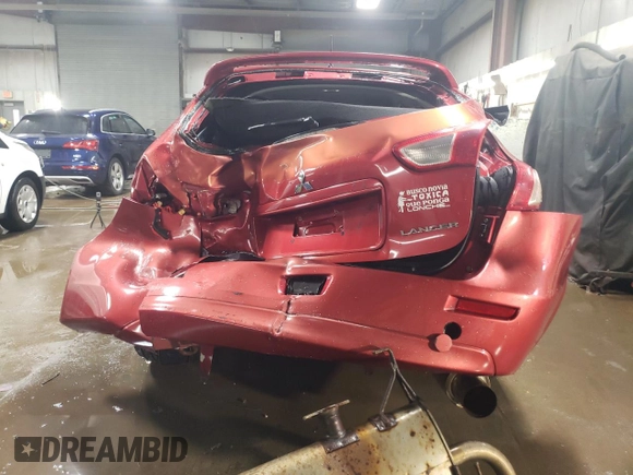 2010 Mitsubishi Lancer GTS with VIN JA32X8HW8AU004043, listed as a Copart auction lot 52017665 with 129,846 mi miles and Salvage Title. Bid and sale history available at DreamBid. Image 6.