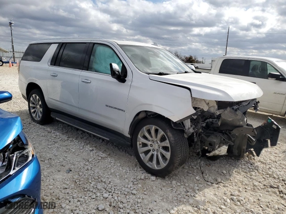 2021 Chevrolet Suburban Premier with VIN 1GNSKFKD4MR228033, listed as a Copart auction lot 86342064 with 0 mi miles and Salvage Title. Bid and sale history available at carsss.com. Image 4.