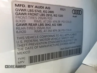 2021 Audi SQ5 Premium Plus with VIN WA1B4AFY4M2076325, listed as a Copart auction lot 78806254 with 31,053 mi miles and Salvage Title. Bid and sale history available at DreamBid. Image 13.