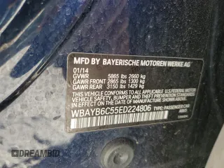 2014 BMW 7 Series 750i xDrive with VIN WBAYB6C55ED224806, listed as a Copart auction lot 79200434 with 167,826 mi miles and Clean Title. Bid and sale history available at carsss.com. Image 12.