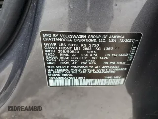 2022 Volkswagen Atlas 3.6L V6 SEL R-Line with VIN 1V2AR2CA7NC517861, listed as a Copart auction lot 47723674 with 14,311 mi miles and Salvage Title. Bid and sale history available at carsss.com. Image 13.