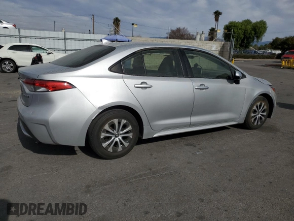 2020 Toyota Corolla Hybrid LE with VIN JTDEBRBE7LJ029233, listed as a Copart auction lot 43476165 with 118,385 mi miles and Salvage Title. Bid and sale history available at carsss.com. Image 3.