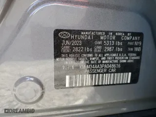 2023 Hyundai IONIQ 6 SEL with VIN KMHM34AA3PA048616, listed as a Copart auction lot 82543074 with 24,862 mi miles and Salvage Title. Bid and sale history available at carsss.com. Image 15.