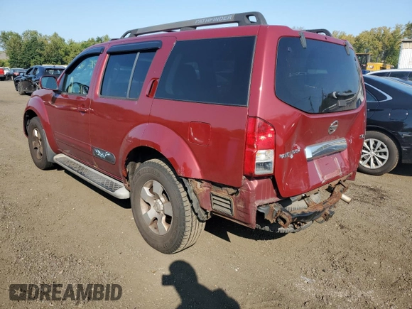 2007 Nissan Pathfinder SE with VIN 5N1AR18W77C630157, listed as a Copart auction lot 69791854 with 186,200 mi miles and Salvage Title. Bid and sale history available at carsss.com. Image 2.