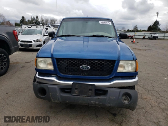 2001 Ford Ranger XL Fleet with VIN 1FTZR15E41PA65773, listed as a Copart auction lot 46953075 with 271,463 mi miles and Salvage Title. Bid and sale history available at carsss.com. Image 5.