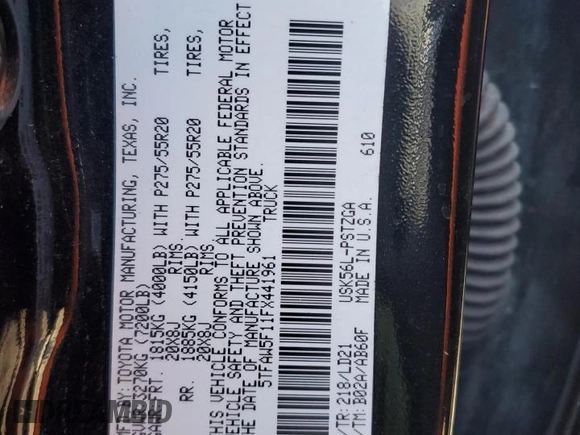 2015 Toyota Tundra Platinum z VIN 5TFAW5F11FX441961, wystawiony jako Copart lot #52326755 z przebiegiem 126 870 mil mil oraz Szkoda całkowita • Salvage title. Historia ofert i sprzedaży dostępna na DreamBid. Obrazek 12.