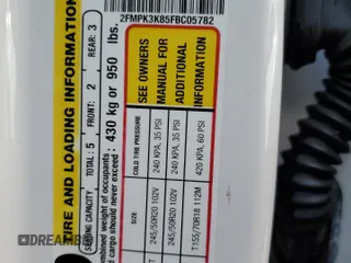 2015 Ford Edge Titanium z VIN 2FMPK3K85FBC05782, wystawiony jako Copart lot #56356595 z przebiegiem 165 202 mil mil oraz Szkoda całkowita • Salvage title. Historia ofert i sprzedaży dostępna na DreamBid. Obrazek 14.