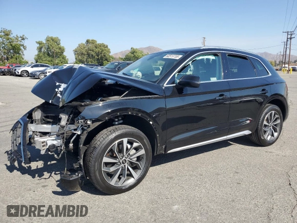 2021 Audi Q5 Premium with VIN WA1AAAFY8M2029156, listed as a Copart auction lot 60519755 with 29,713 mi miles and Salvage title. Bid and sale history available at DreamBid. Image 1.