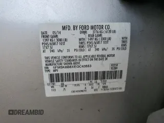 2014 Ford Explorer with VIN 1FM5K8B8XEGC43553, listed as a Copart auction lot 61282545 with 116,585 mi miles and Salvage title. Bid and sale history available at DreamBid. Image 13.