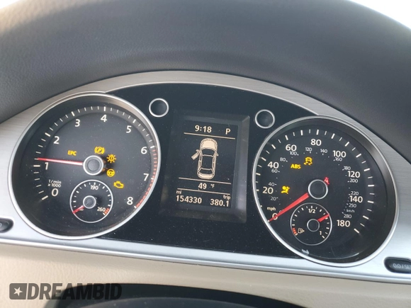2014 Volkswagen CC Sport with VIN WVWBP7ANXEE506260, listed as a Copart auction lot 46411205 with 154,330 mi miles and Salvage Title. Bid and sale history available at carsss.com. Image 9.