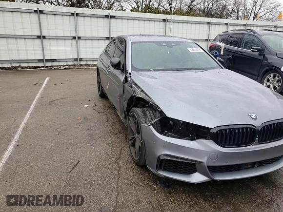 2018 BMW 5 Series M550i xDrive with VIN WBAJB9C54JB286707, listed as a Copart auction lot 49158435 with 74,307 mi miles and Salvage title. Bid and sale history available at DreamBid. Image 10.