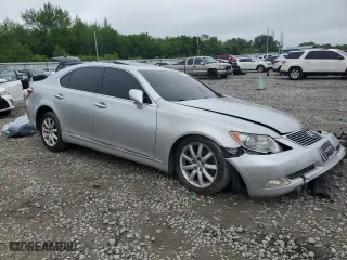 2007 Lexus LS 460 with VIN JTHBL46F375033685, listed as a Copart auction lot 59628124 with 0 mi miles and Salvage Title. Bid and sale history available at carsss.com. Image 4.