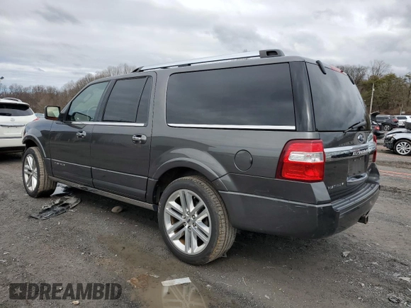 2017 Ford Expedition EL Platinum with VIN 1FMJK1MT7HEA62790, listed as a Copart auction lot 44686164 with 147,796 mi miles and Salvage Title. Bid and sale history available at carsss.com. Image 2.