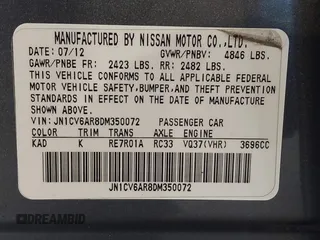 2013 Infiniti G37 x with VIN JN1CV6AR8DM350072, listed as a IAAI auction lot 41989318 with 123,352 mi miles and . Bid and sale history available at DreamBid. Image 9.