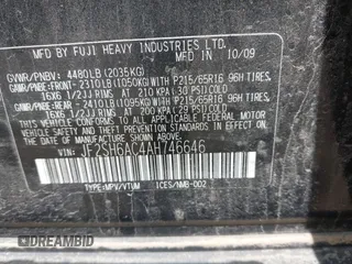 2010 Subaru Forester X с VIN JF2SH6AC4AH746646, выставлен на аукционе IAAI как лот 42272272 с пробегом 193 319 миль миль и . История ставок и продаж доступна на DreamBid. Изображение 9.