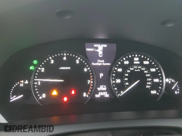 2014 Lexus LS 460 L with VIN JTHGL1EF3E5052370, listed as a Copart auction lot 80641254 with 69,493 mi miles and Salvage Title. Bid and sale history available at DreamBid. Image 9.