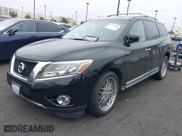 2014 Nissan Pathfinder Platinum with VIN 5N1AR2MN5EC640525, listed as a IAAI auction lot 41884084 with 131,968 mi miles and . Bid and sale history available at DreamBid. Image 2.
