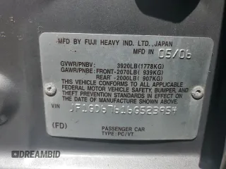 2006 Subaru Impreza i with VIN JF1GD67616G523954, listed as a Copart auction lot 55285405 with 159,193 mi miles and Salvage title. Bid and sale history available at DreamBid. Image 12.