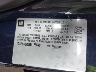 2016 Buick Verano Group z VIN 1G4PS5SK3G4123648, wystawiony jako IAAI lot #42706866 z przebiegiem 52 223 mil mil oraz . Historia ofert i sprzedaży dostępna na DreamBid. Obrazek 9.