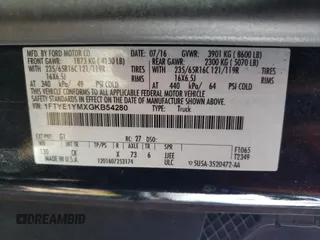 2016 Ford Transit Cargo с VIN 1FTYE1YMXGKB54280, выставлен на аукционе Copart как лот 55707995 с пробегом 212 116 миль миль и Чистый • Clean title. История ставок и продаж доступна на DreamBid. Изображение 13.