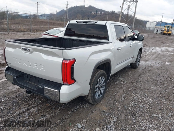 2024 Toyota Tundra 1794 Edition with VIN 5TFMA5DB1RX206178, listed as a IAAI auction lot 41687850 with 11,547 mi miles and . Bid and sale history available at DreamBid. Image 4.