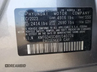 2024 Genesis G70 2.5T with VIN KMTG34SC4RU140774, listed as a Copart auction lot 65416434 with 3,189 mi miles and Salvage Title. Bid and sale history available at carsss.com. Image 12.