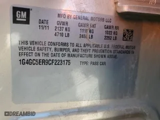 2012 Buick LaCrosse Leather with VIN 1G4GC5ER9CF223175, listed as a Copart auction lot 48882255 with 191,036 mi miles and Salvage Title. Bid and sale history available at carsss.com. Image 12.