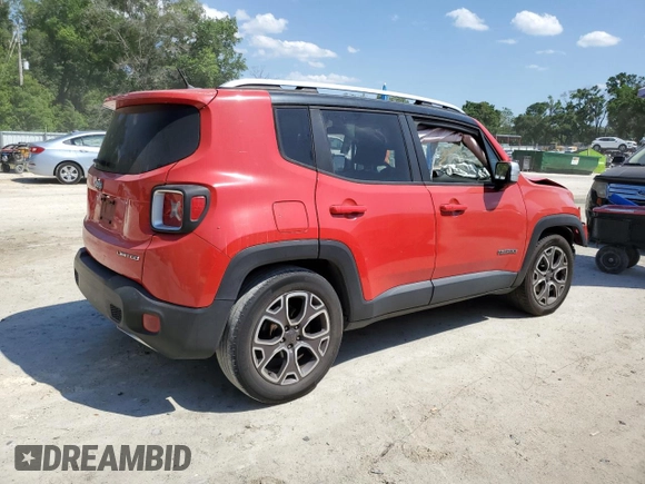 2016 Jeep Renegade Limited with VIN ZACCJADT9GPC84446, listed as a Copart auction lot 52885155 with 145,735 mi miles and Salvage Title. Bid and sale history available at DreamBid. Image 3.