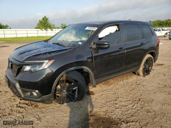 2021 Honda Passport Sport with VIN 5FNYF7H27MB010497, listed as a Copart auction lot 71591024 with 49,691 mi miles and Salvage Title. Bid and sale history available at carsss.com. Image 1.