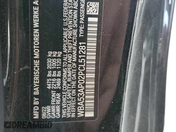 2023 BMW 4 Series 430i with VIN WBA53AP02PCL51281, listed as a Copart auction lot 45535245 with Not provided miles and Clean title. Bid and sale history available at DreamBid. Image 13.